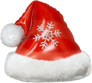 Шар (28''/71 см) Фигура, Новогодний колпачок, Красный, 1 шт. в уп.