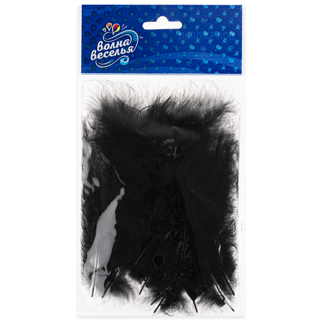 Перья, Премиум, Черный, 12-15 см, 30 шт.