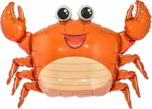 Шар с клапаном (13''/33 см) Мини-фигура, Джесси, Морской краб, 5 шт. в уп. (цв.этик.)