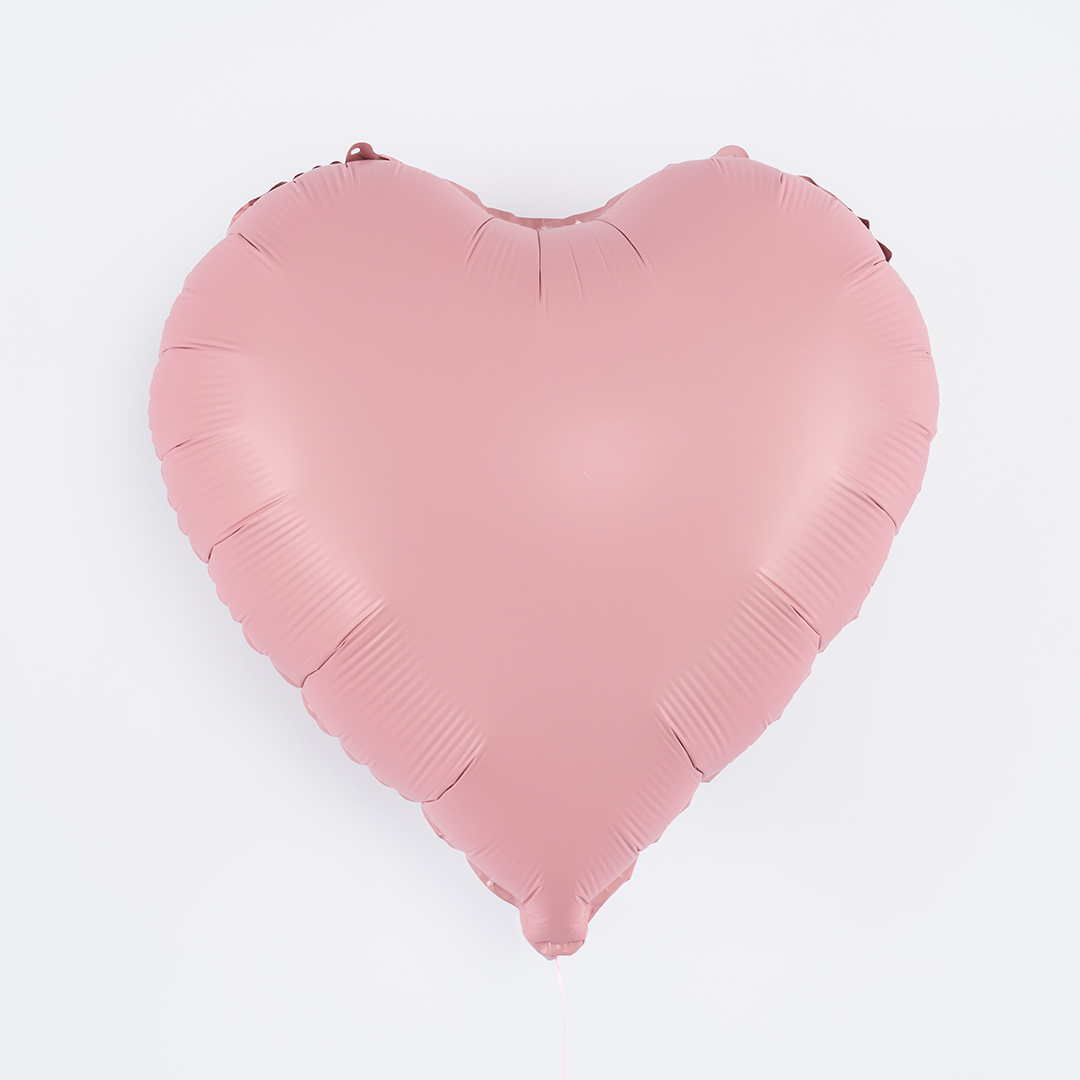 Шар (18''/46 см) Сердце, Розовый, Сатин, 1 шт.