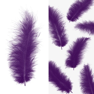 Перья, Премиум, Фиолетовый, 12-15 см, 30 шт.