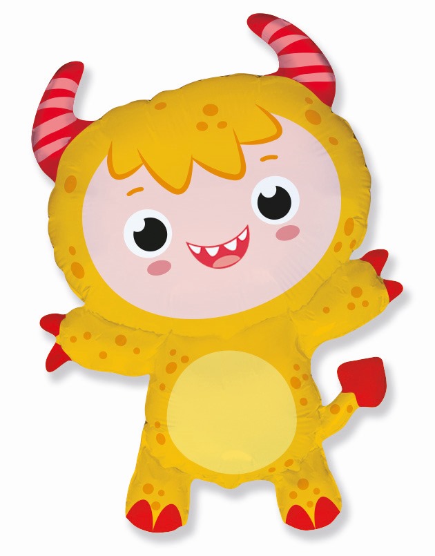 Шар (34''/86 см) Фигура, Маленький чертенок, Желтый, 1 шт.