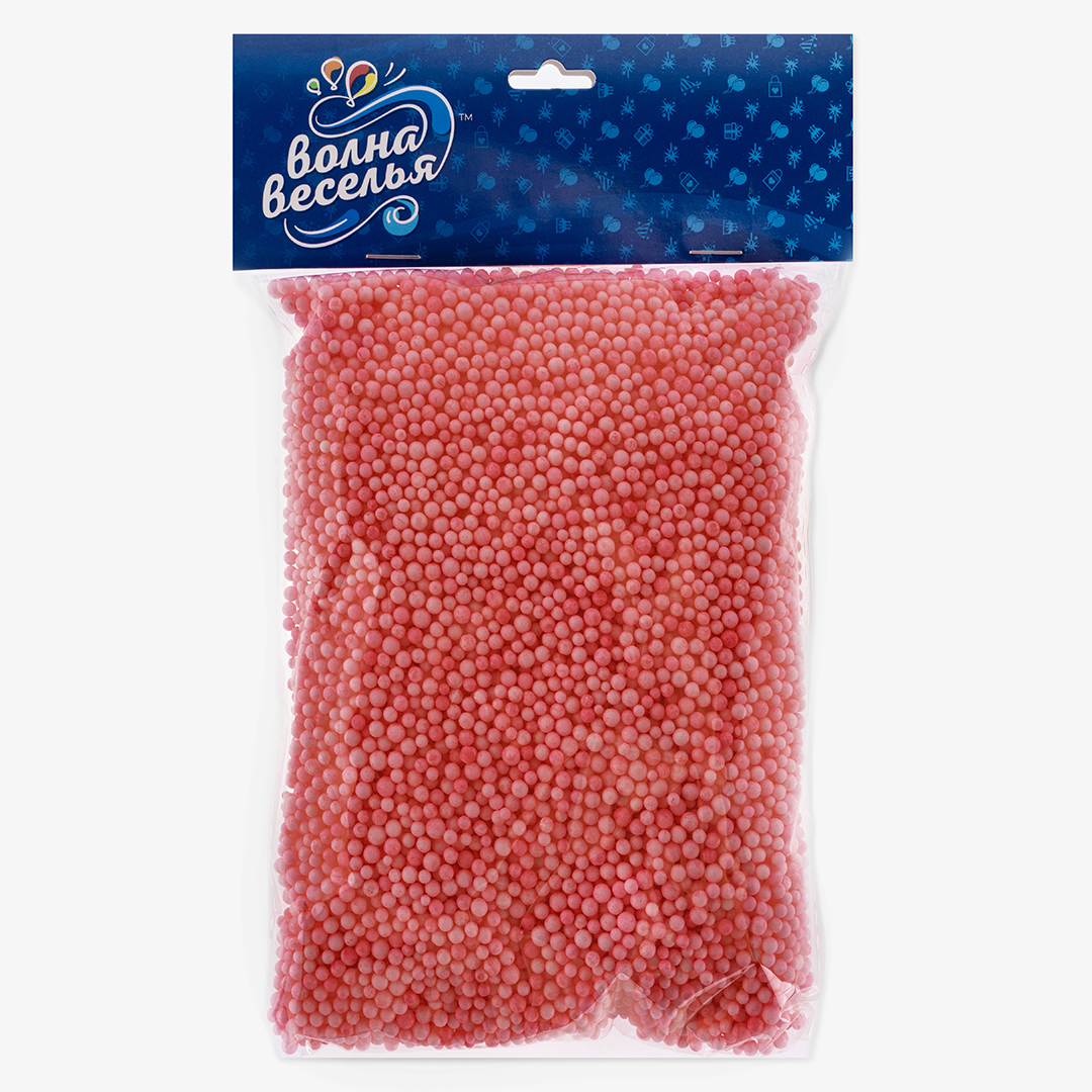 Шарики пенопласт, Красный, 2-4 мм, 10 гр.