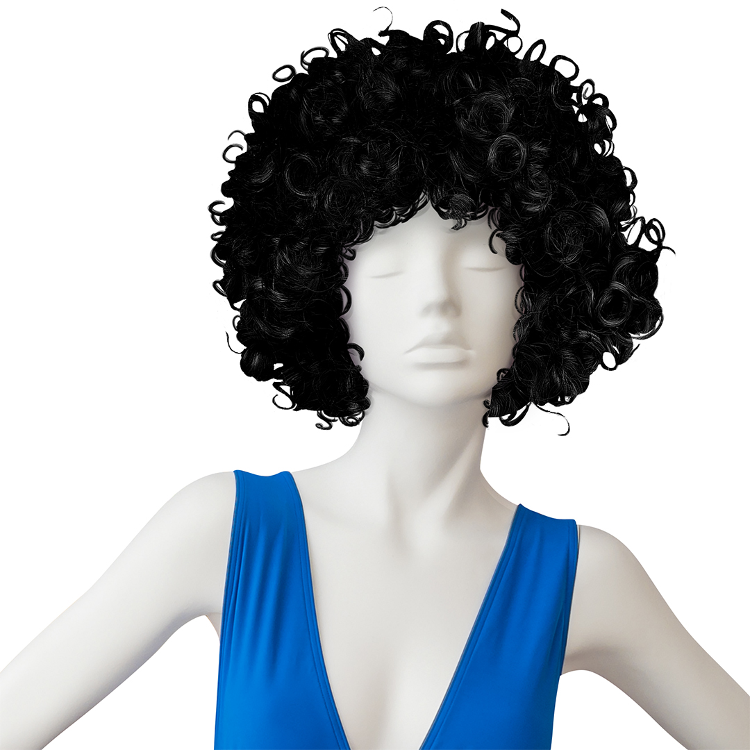 Парик карнавальный, 120 гр, Кудряшки, Черный, 1 шт. в упак. 