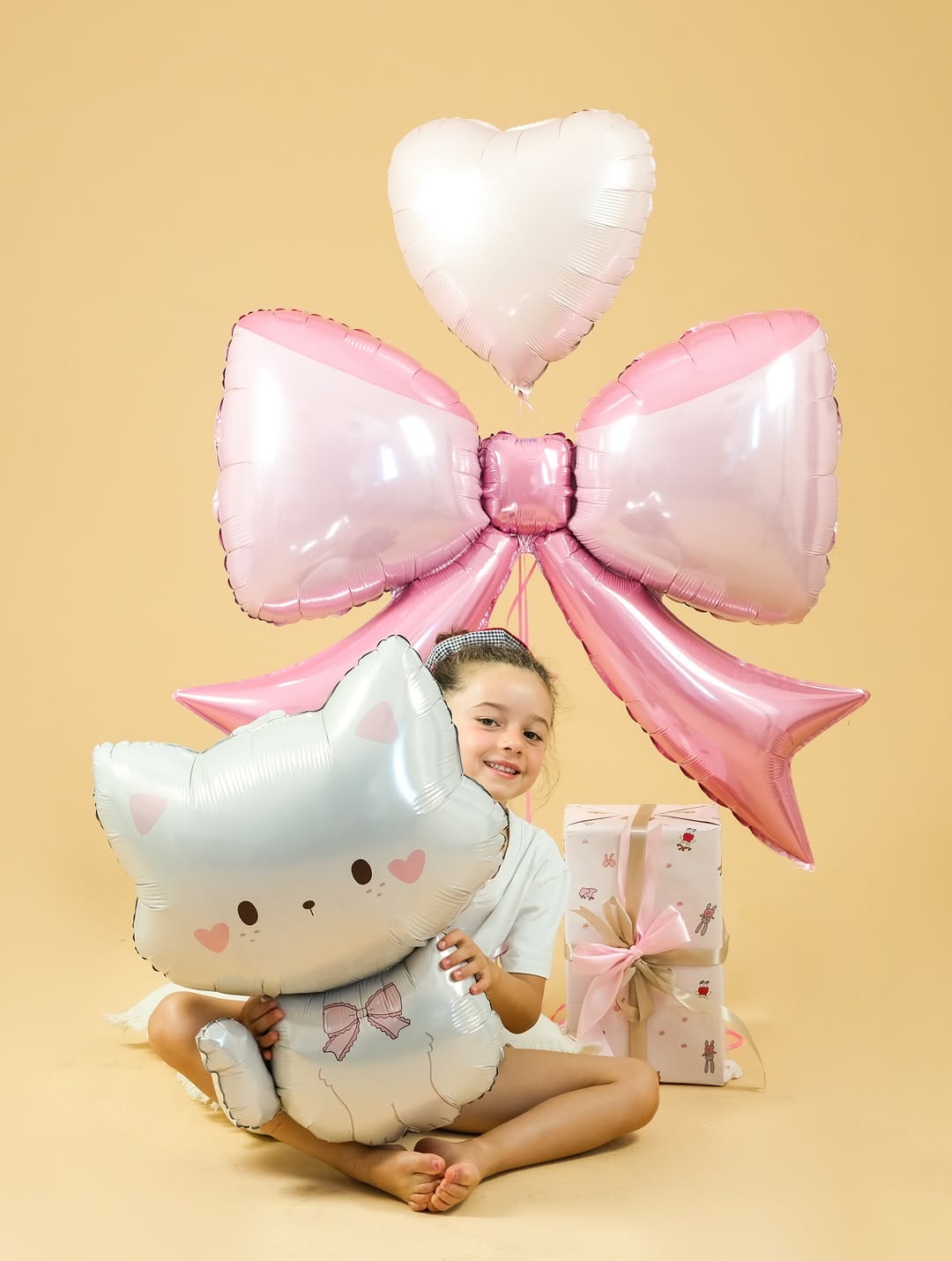 Шар (41''/104 см) Фигура, Бант, Розовый, 1 шт. в уп.