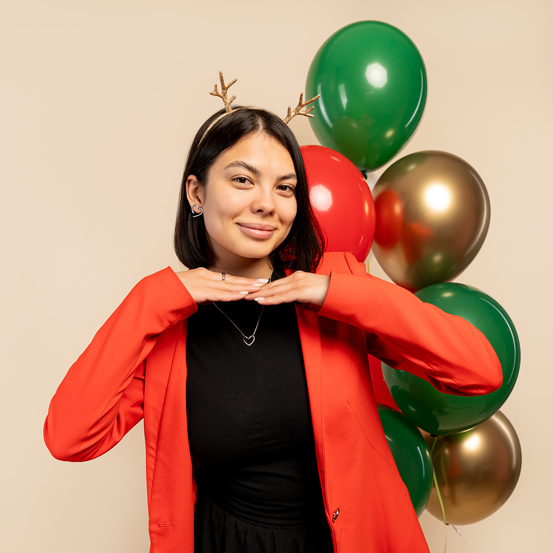 Ободок, Оленьи рожки, Шампань, с блестками, 1 шт. 