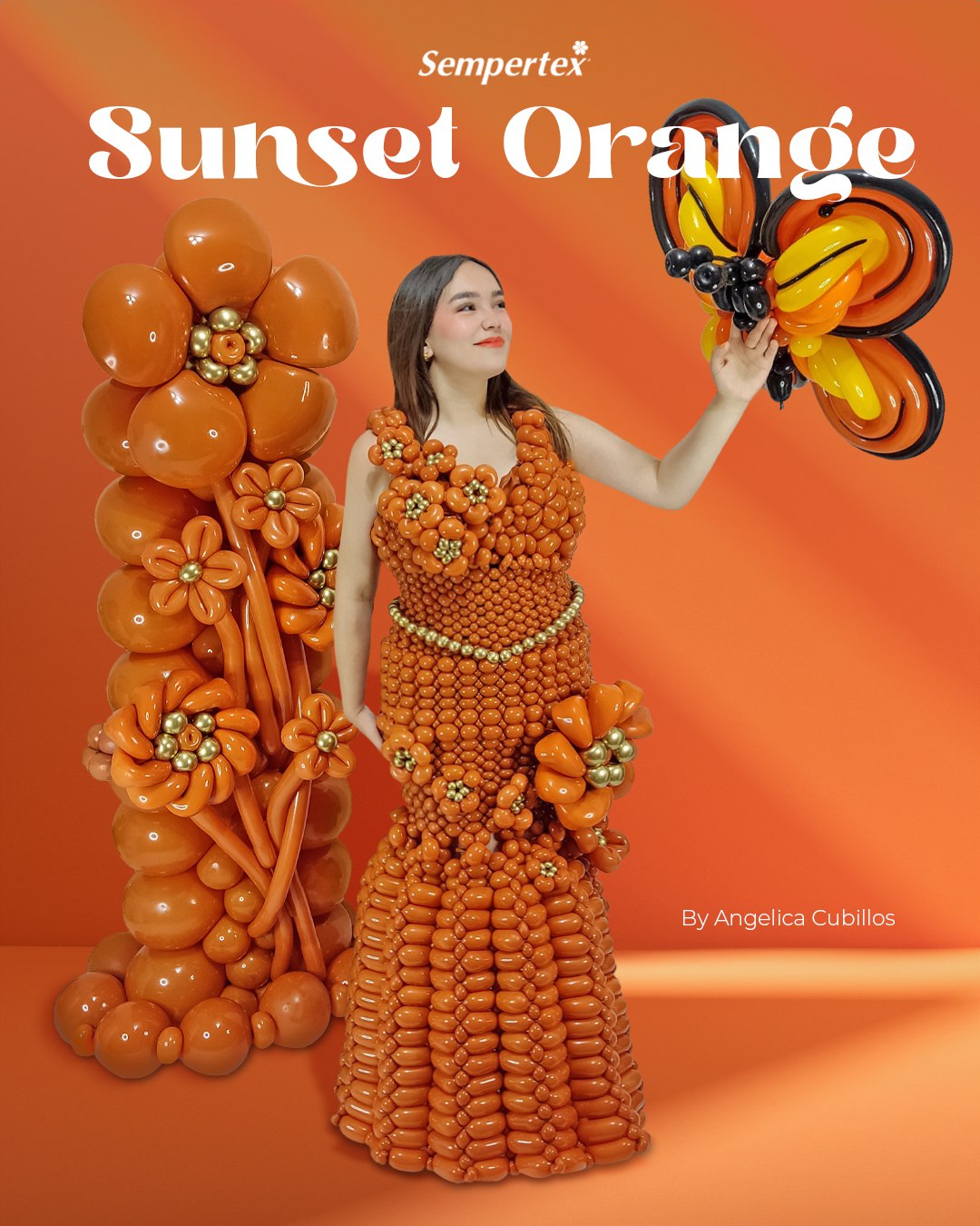 Шар (5''/13 см), Оранжевый закат (062), пастель, 100 шт.