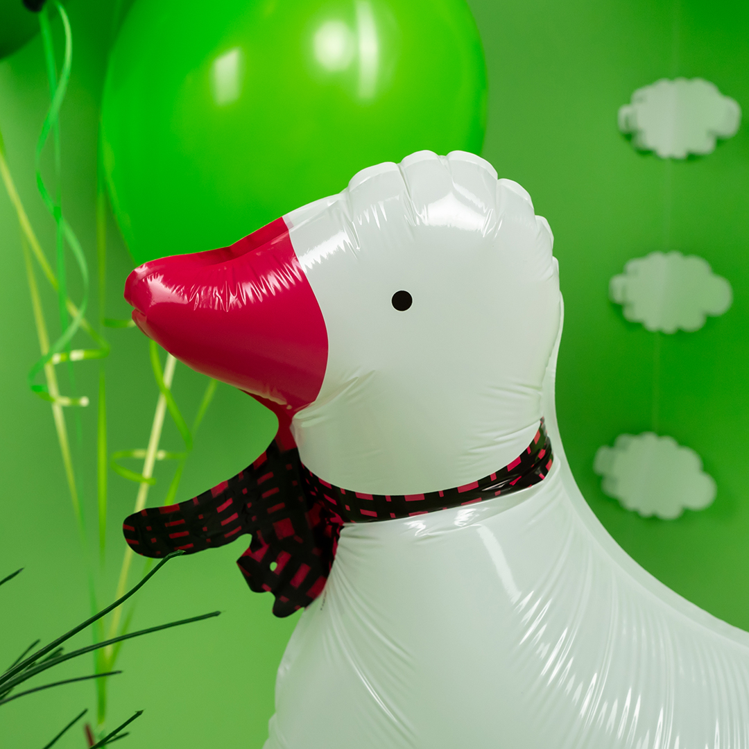 Шар 3D (24''/61 см) Ходячая Фигура, Гусь, Белый, 1 шт.