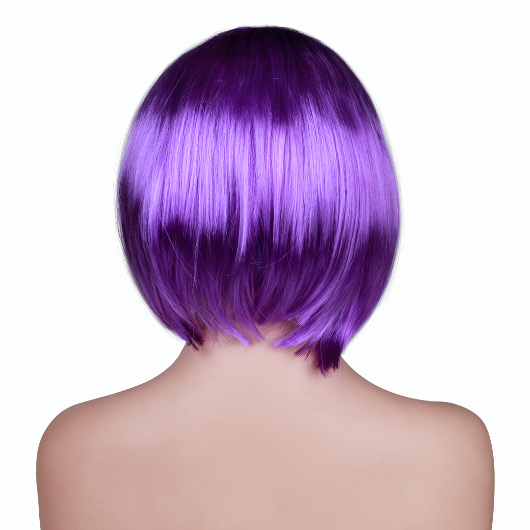 Парик карнавальный, 110 гр, Каре, Фиолетовый, 1 шт. в упак. 