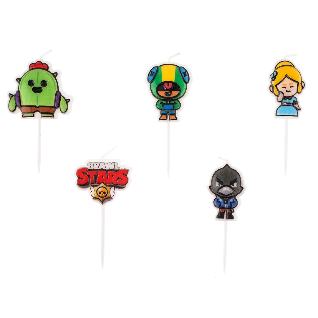 Свечи Game Party, Звездные бойцы, 5 шт. с держат.