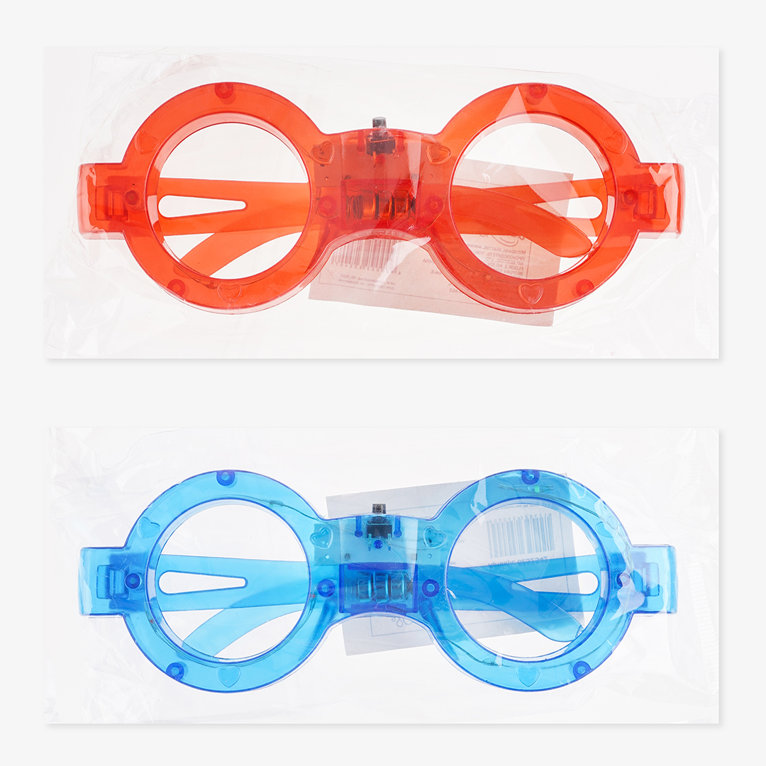 Светодиодные очки, Ботаник, Красный, 1 шт. 