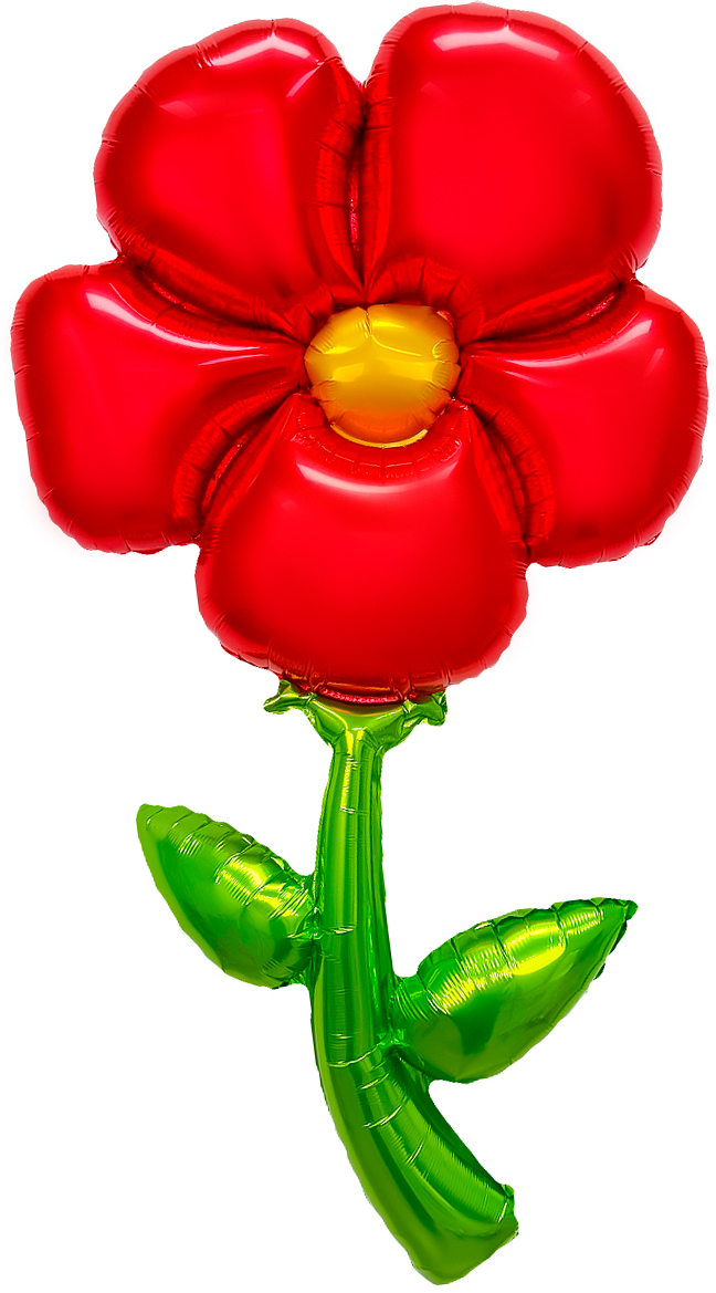 Шар (43''/109 см) Цветок, надув воздухом, Красный, 1 шт.