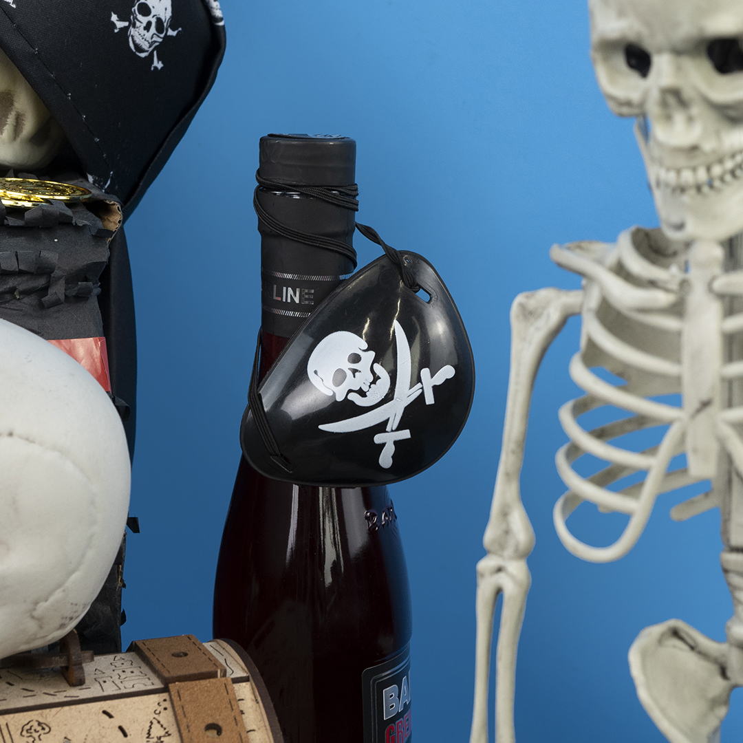 Пиратская повязка, с черепом, Черный, 1 шт. 