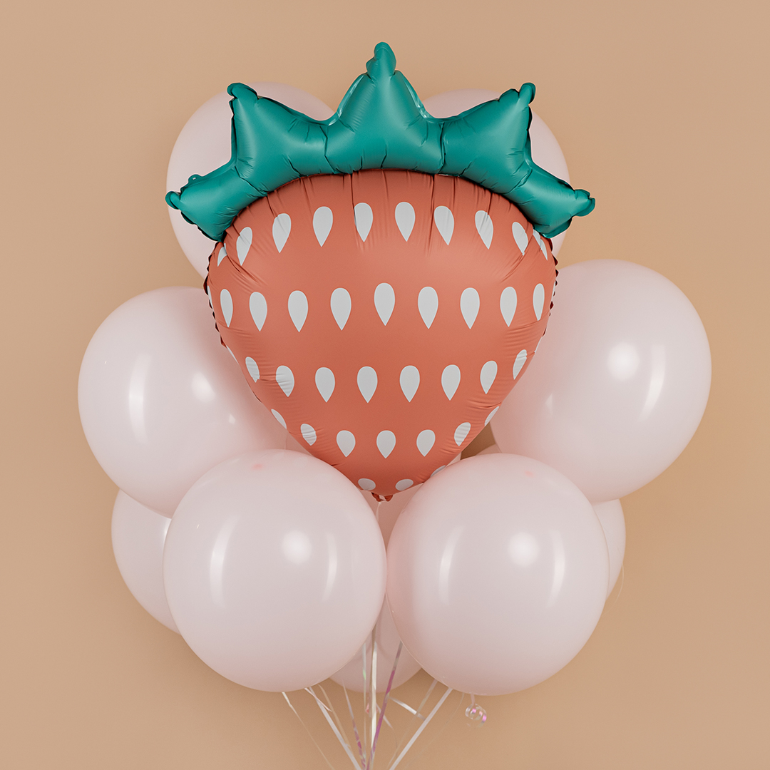 Шар (30''/76 см) Фигура, Клубника, Розовый, 1 шт.