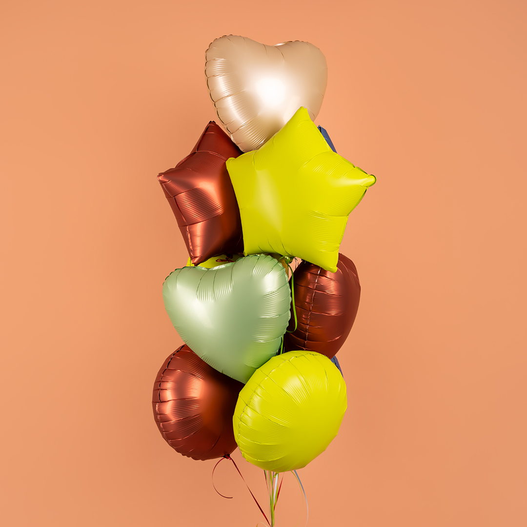 Шар (18''/46 см) Круг, Кирпично-красный, Сатин, 1 шт.