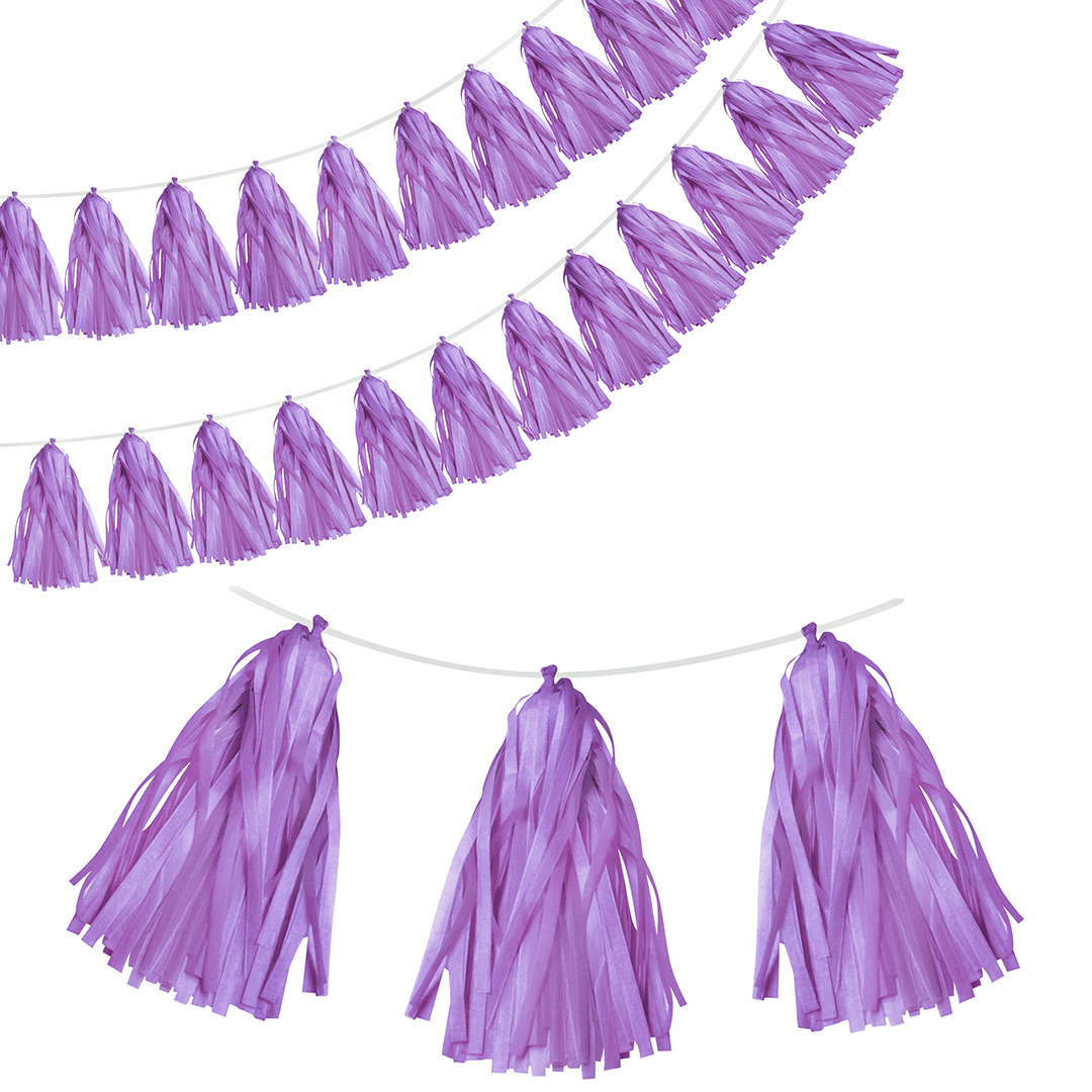 Гирлянда Тассел, Сиреневый, 35*12 см, 12 листов.