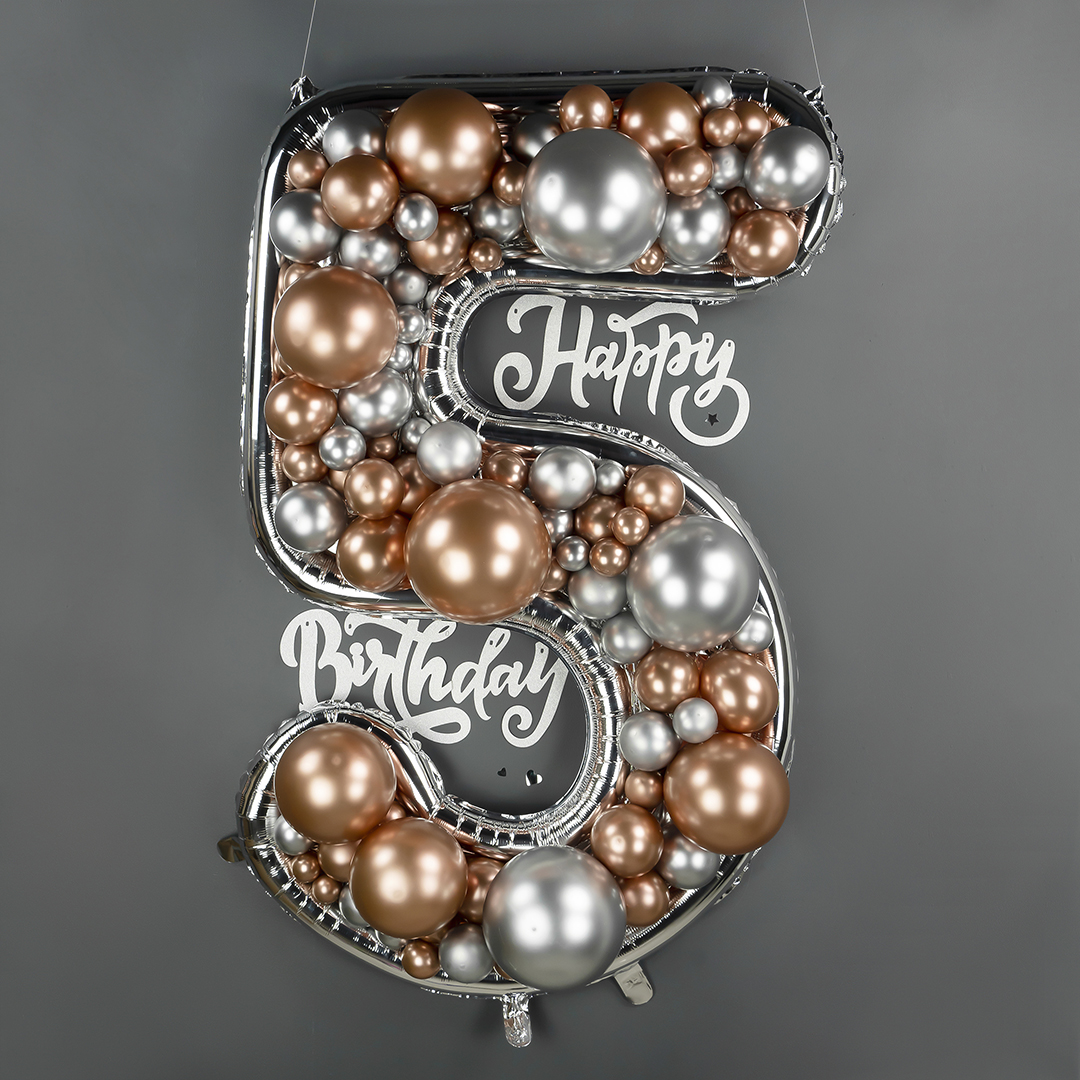 Шар (10''/25 см), Розовое Золото, хром, 50 шт.