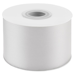 Лента атласная (5 см*22,85 м) Яркое серебро, 1 шт.