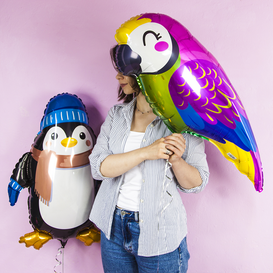 Шар (35''/89 см) Фигура, Яркий попугай, 1 шт.