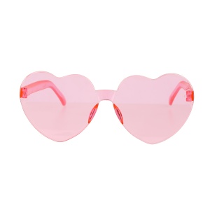 Карнавальные очки, Сердце, Розовый, 1 шт. 