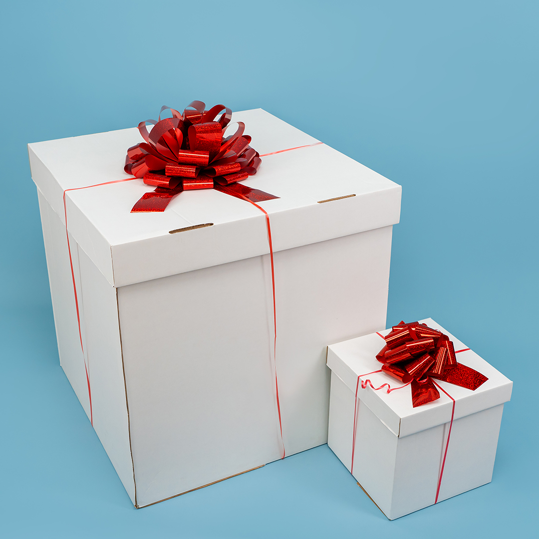 Бант Шар, Красный, Голография, 21 см, 1 шт. в упак. 