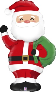Шар (14''/36 см) Мини-фигура, Дед Мороз с подарками, 1 шт.