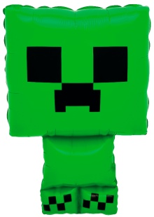 Шар (26''/66 см) Фигура, Пиксельный монстр, Зеленый, 1 шт. в уп.