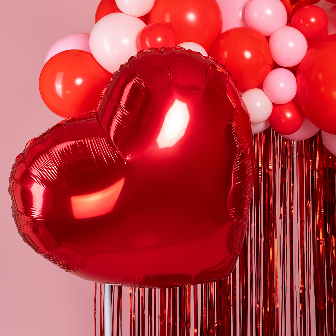 Шар (32''/81 см) Сердце, Красный, 1 шт.