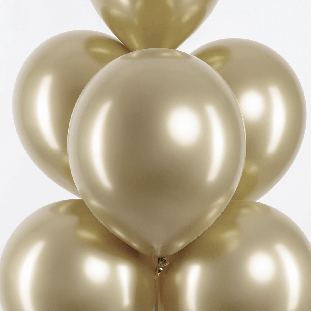 Шар (12''/30 см), Белое золото, хром, 50 шт.