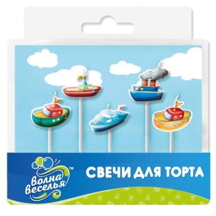 Набор свечей Фигура, Кораблики, 6,5 см, 5 шт. с держат.
