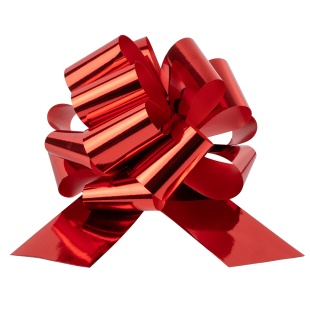 Бант Шар, Красный, Металлик, 21 см, 1 шт. в упак. 