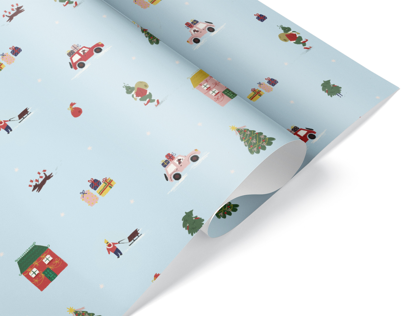 Упаковочная бумага 80гр (0,7*1 м) Новогоднее настроение, 1 шт.