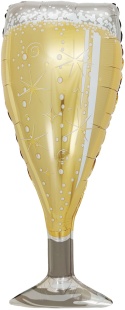 Шар (39''/99 см) Фигура, Бокал, Искрящееся Шампанское, 1 шт. в уп.