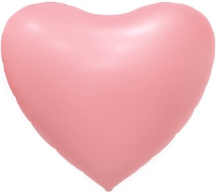 Шар (63''/160 см) Сердце, Розовый, Сатин, 1 шт. в уп.