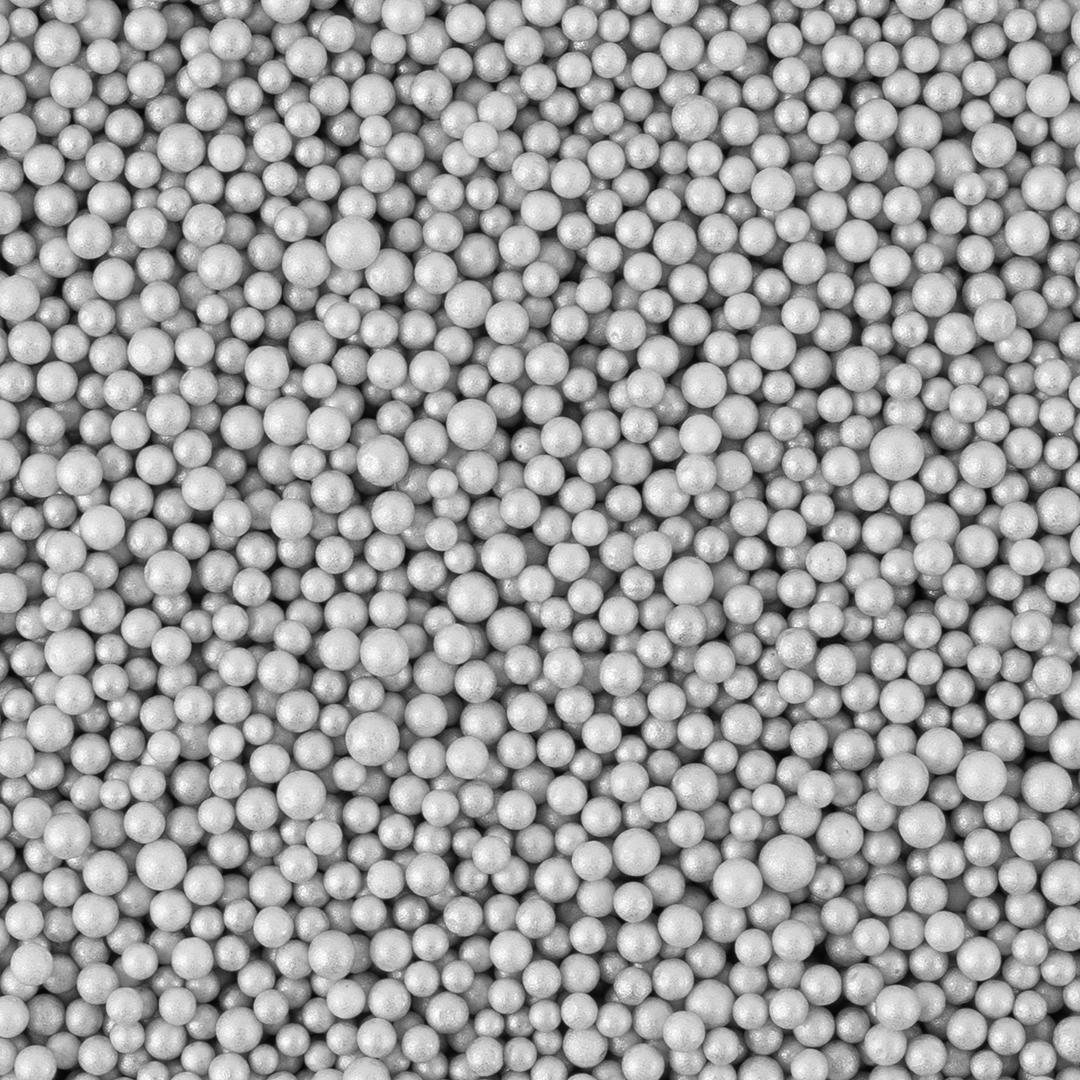 Шарики пенопласт, Серебро, Металлик, 2-4 мм, 10 гр.