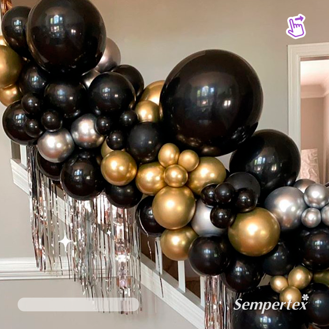 Шар (12''/30 см), Черный (080), пастель, 50 шт.