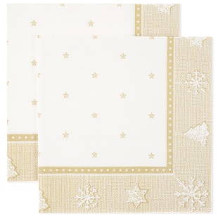 Сервировочные салфетки, Новогодний гобелен, Золото, 33*33 см, 20 шт.