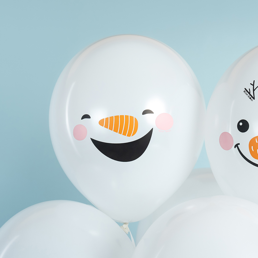 Шар (12''/30 см) Снеговики, Белый, пастель, 1 ст, 25 шт.