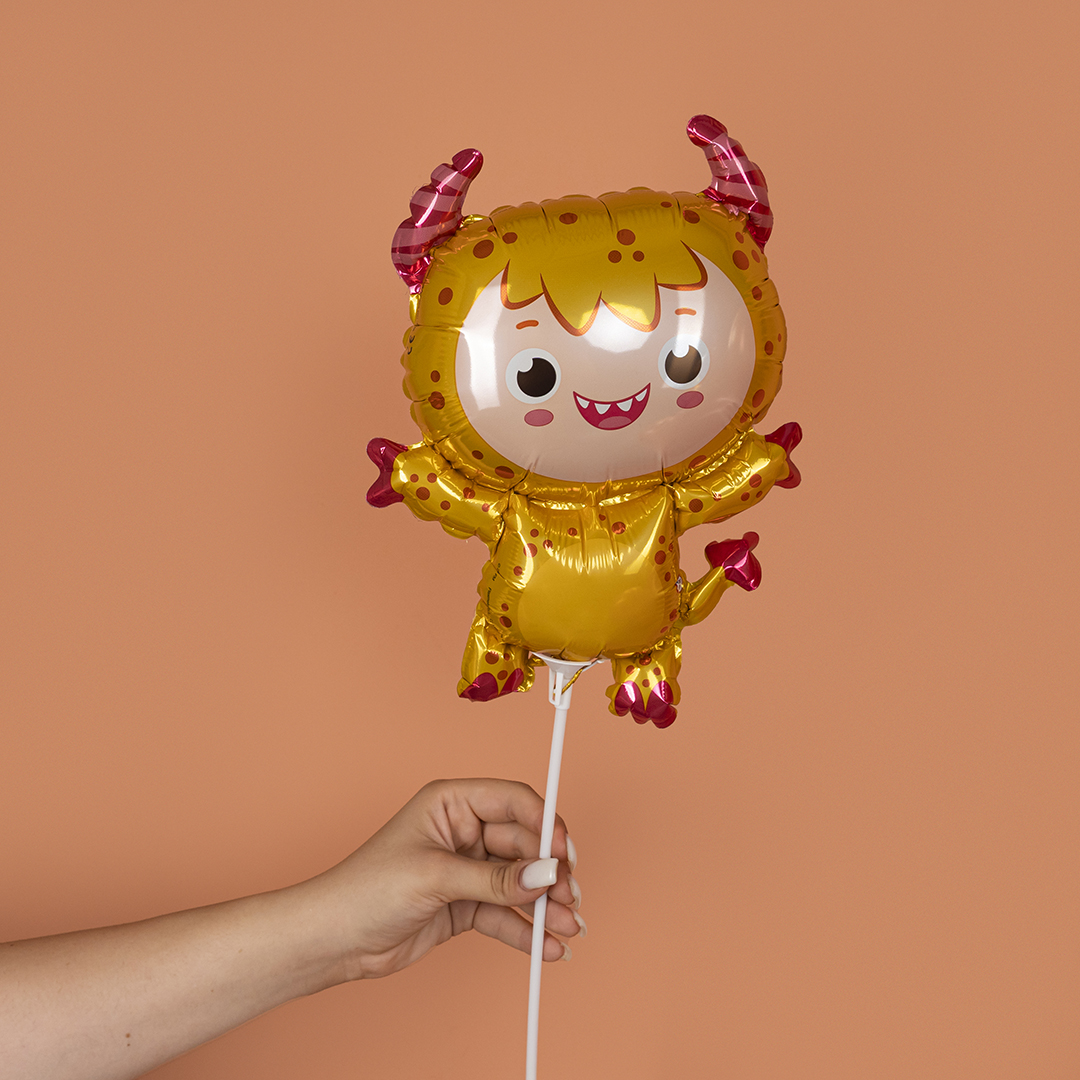 Шар (14''/36 см) Мини-фигура, Маленький чертенок, Желтый, 1 шт.