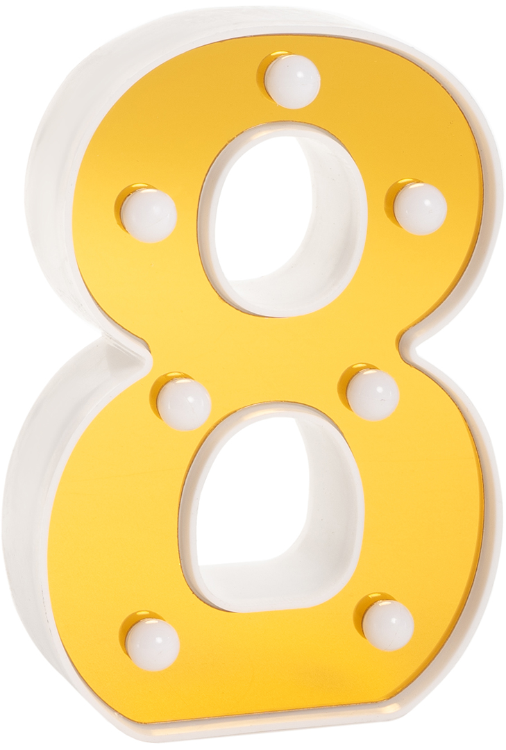 Световая фигура Цифра, 8, 16 см. Золото, 1 шт.