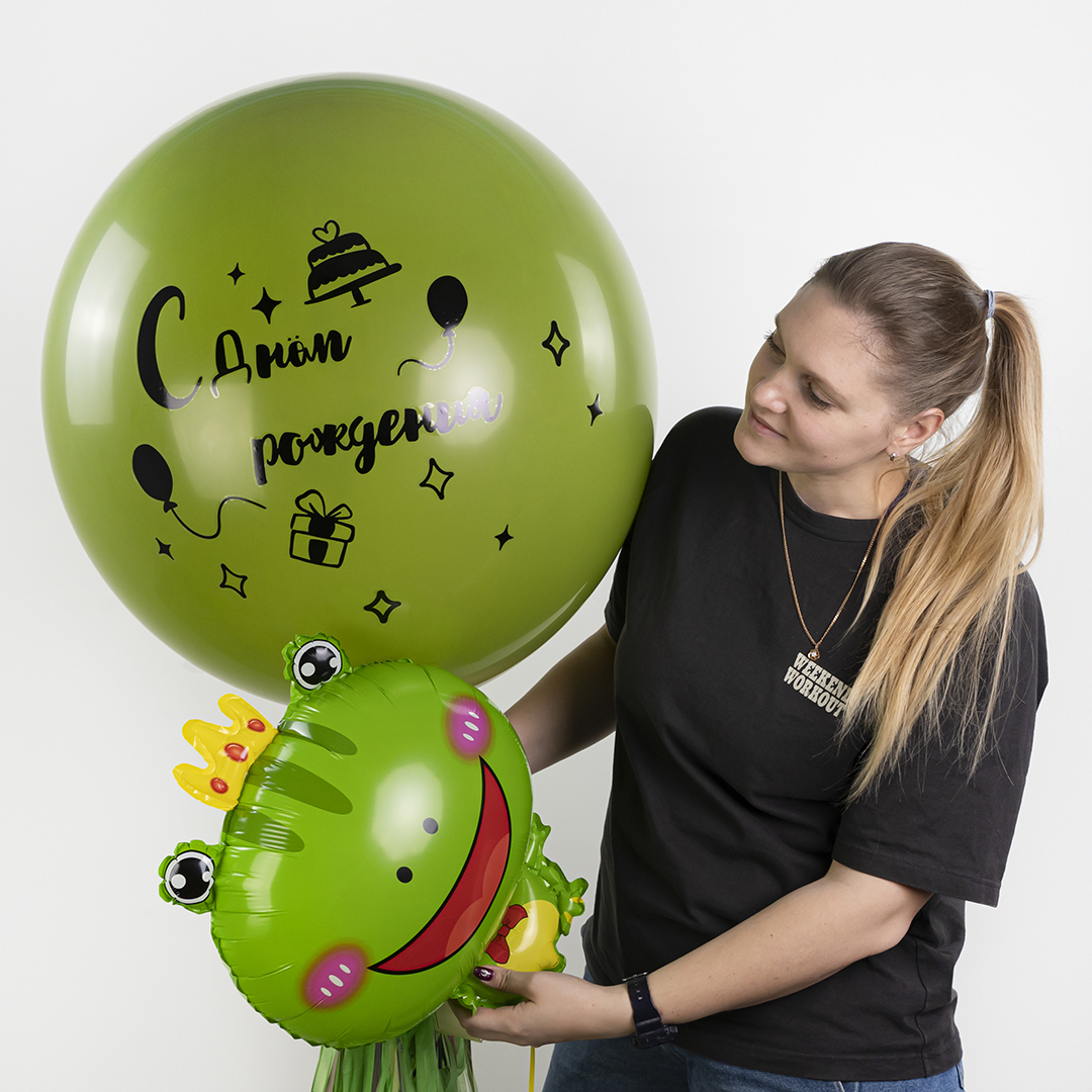 Шар (36''/91 см), Оливковый, пастель ретро, 1 шт.