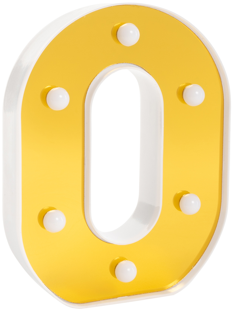 Световая фигура Цифра, 0, 16 см. Золото, 1 шт.