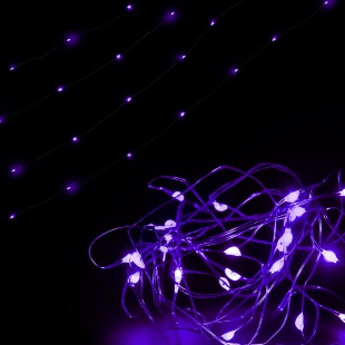 Светодиодная гирлянда, Роса 10 Led, IP10, 1 м. Фиолетовый, 1 шт.