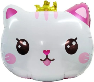 Шар с клапаном (13''/33 см) Мини-фигура, Котенок Принцесса, 5 шт. в уп. (цв.этик.)