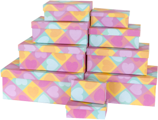 Набор коробок Нежные сердца, 33*20*13 см, 10 шт. в упак. 