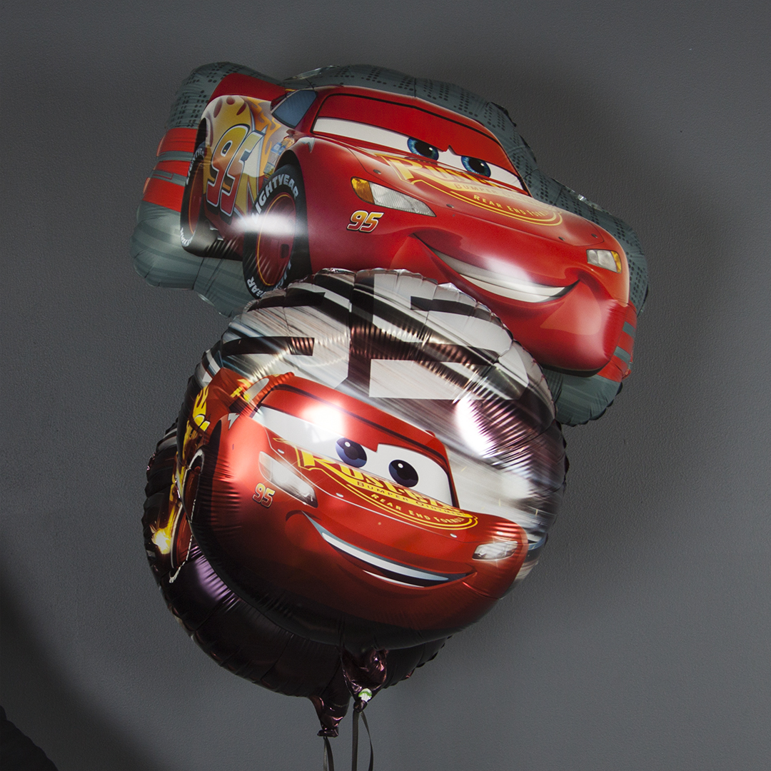 Шар (18''/46 см) Круг, Тачки, Молния МакКуин, 1 шт.