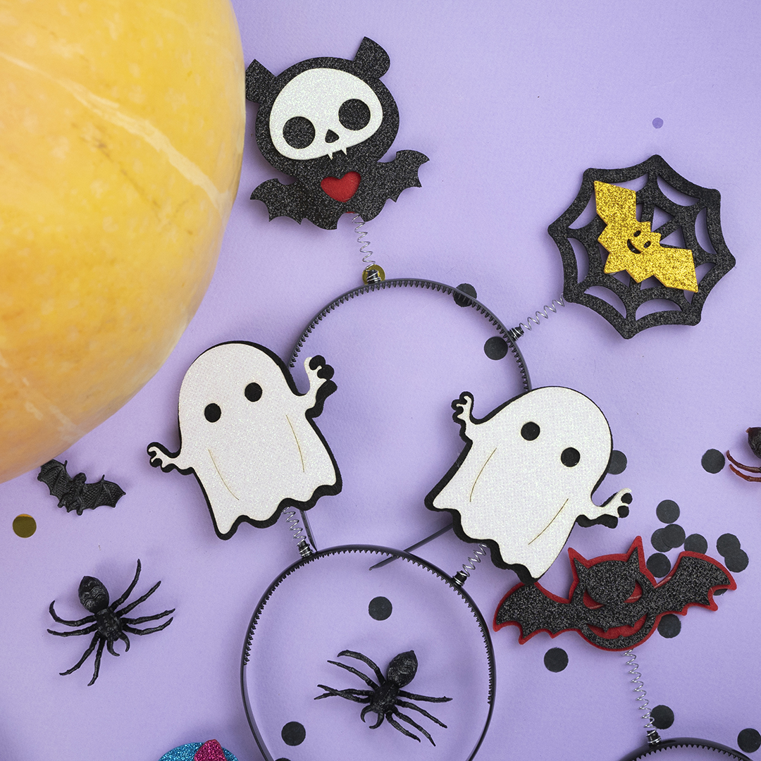 Ободок, Паутинка и летучая мышь, Черный, 1 шт. 