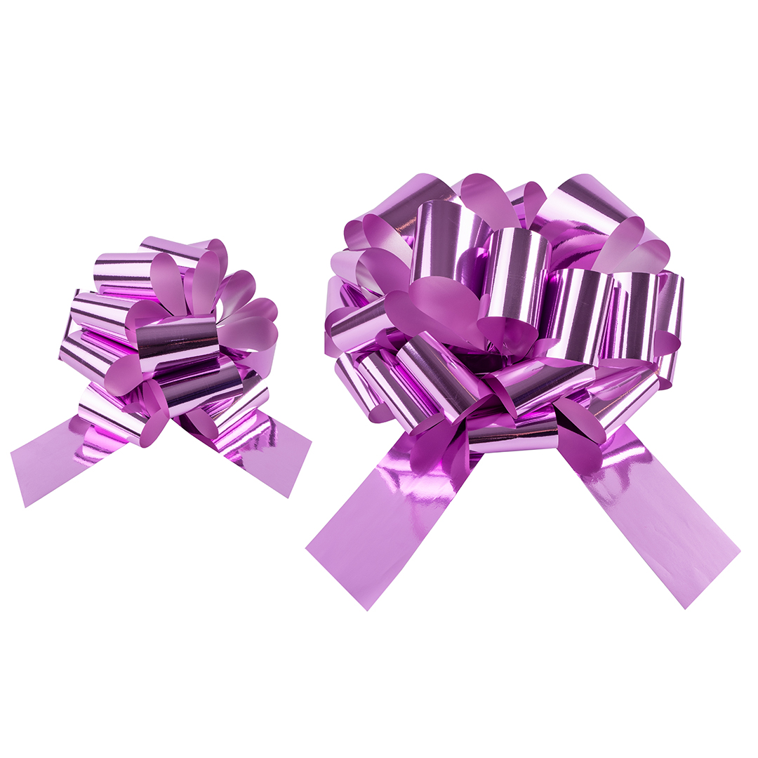 Бант Шар, Розовый, Металлик, 21 см, 1 шт. в упак. 