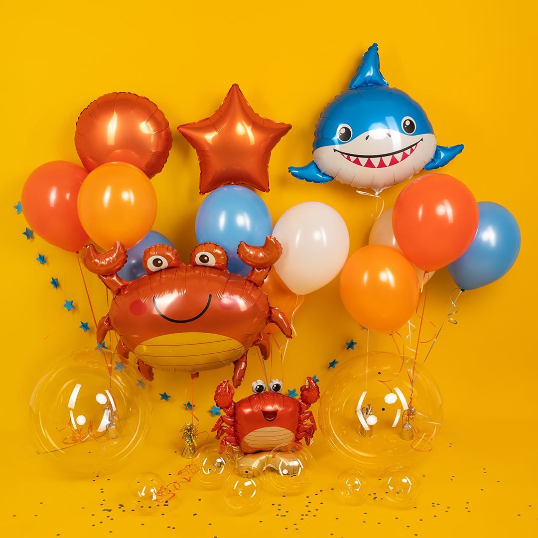 Шар (31''/79 см) Фигура, Веселая акула, 1 шт.