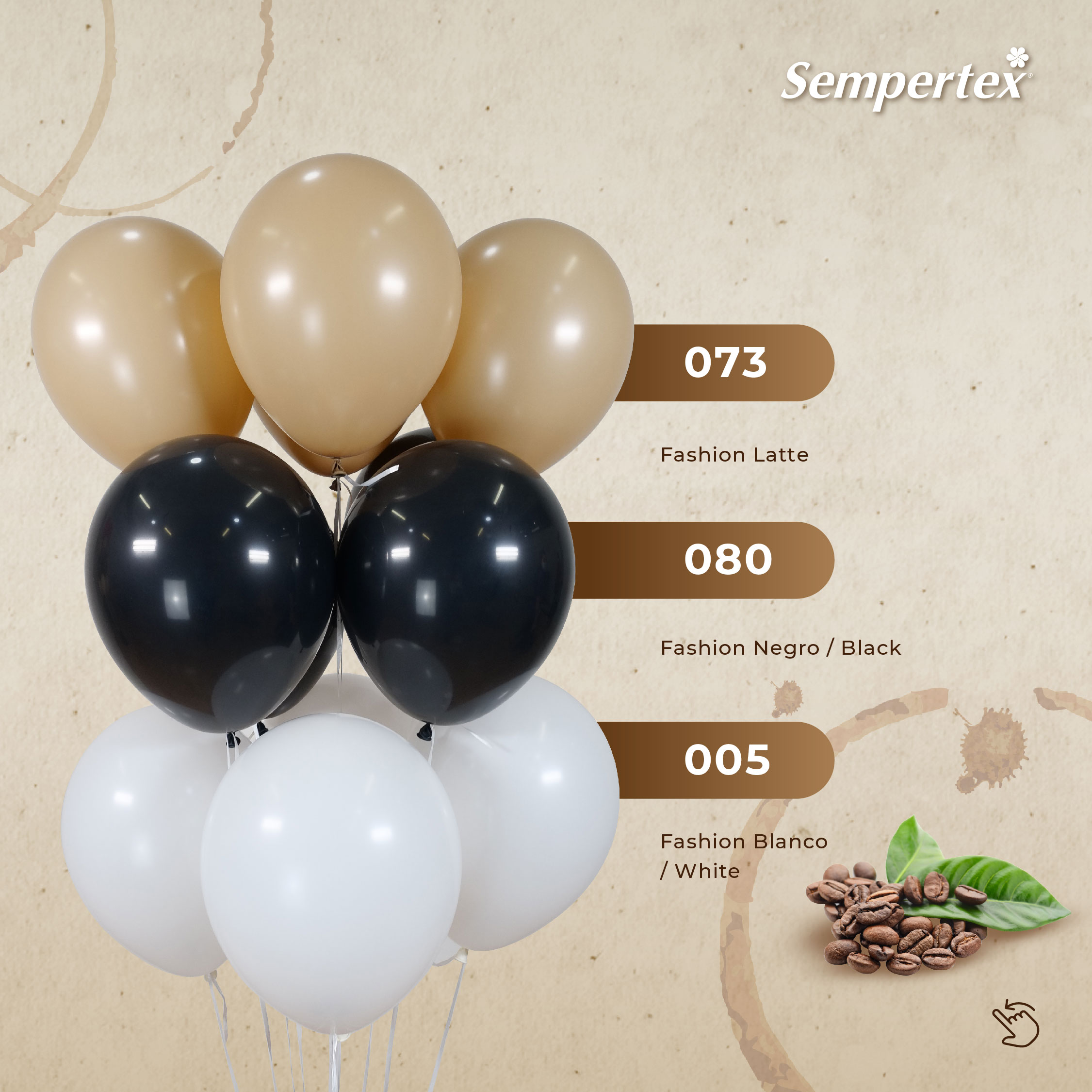 Шар (12''/30 см), Черный (080), пастель, 50 шт.